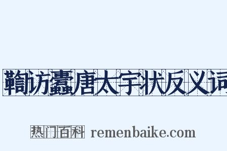 鞫访蠹唐太宇状反义词是什么意思的图片